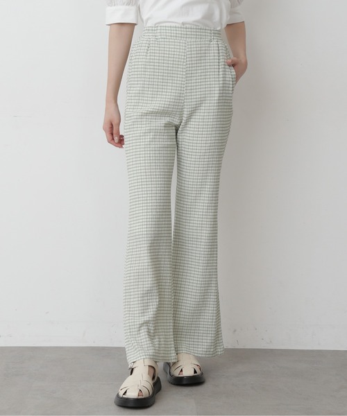 FREE'S MART（フリーズマート）の「【Sシリーズ対応】◆ワッシャーギンガムスリットフレアパンツ（その他パンツ・レディース・ブラック系その他/ベージュ系その他/グリーン・SMALL/MEDIUM）」の3枚目の写真