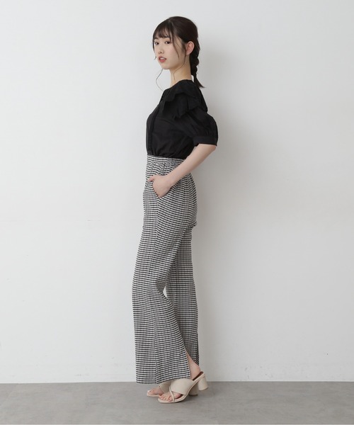 FREE'S MART（フリーズマート）の「【Sシリーズ対応】◆ワッシャーギンガムスリットフレアパンツ（その他パンツ・レディース・ブラック系その他/ベージュ系その他/グリーン・SMALL/MEDIUM）」の13枚目の写真