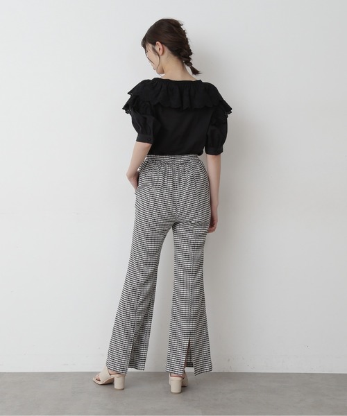 FREE'S MART（フリーズマート）の「【Sシリーズ対応】◆ワッシャーギンガムスリットフレアパンツ（その他パンツ・レディース・ブラック系その他/ベージュ系その他/グリーン・SMALL/MEDIUM）」の6枚目の写真