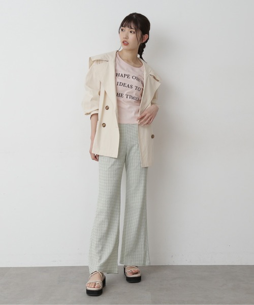 FREE'S MART（フリーズマート）の「【Sシリーズ対応】◆ワッシャーギンガムスリットフレアパンツ（その他パンツ・レディース・ブラック系その他/ベージュ系その他/グリーン・SMALL/MEDIUM）」の5枚目の写真