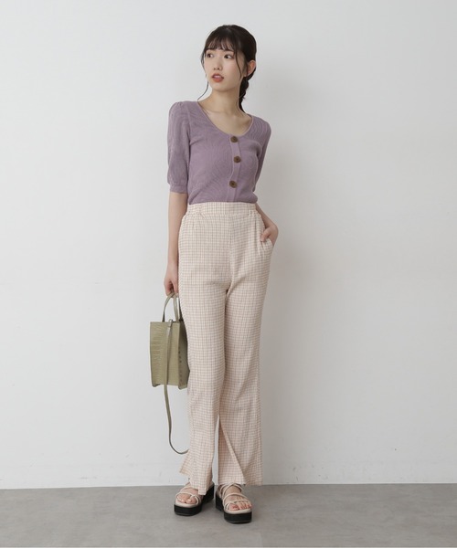 FREE'S MART（フリーズマート）の「【Sシリーズ対応】◆ワッシャーギンガムスリットフレアパンツ（その他パンツ・レディース・ブラック系その他/ベージュ系その他/グリーン・SMALL/MEDIUM）」の15枚目の写真