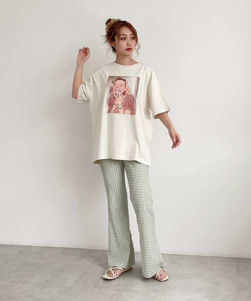 FREE'S MART（フリーズマート）の「【Sシリーズ対応】◆ワッシャーギンガムスリットフレアパンツ（その他パンツ・レディース・ブラック系その他/ベージュ系その他/グリーン・SMALL/MEDIUM）」の17枚目の写真