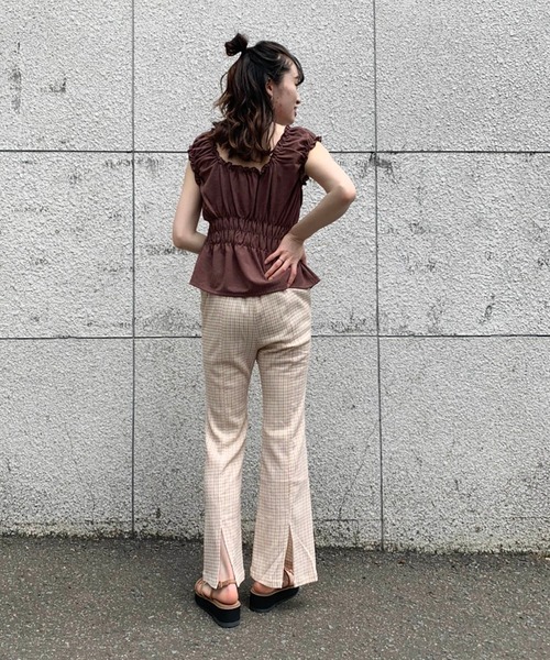 FREE'S MART（フリーズマート）の「【Sシリーズ対応】◆ワッシャーギンガムスリットフレアパンツ（その他パンツ・レディース・ブラック系その他/ベージュ系その他/グリーン・SMALL/MEDIUM）」の22枚目の写真