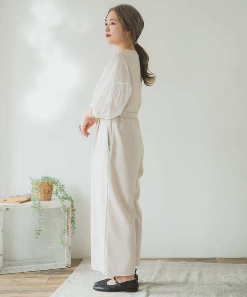 ITEMS URBANRESEARCH（アイテムズ アーバンリサーチ）の「ウエストベルトオールインワン（つなぎ/オールインワン・レディース・アイボリー/ベージュ/グレー・FREE）」の2枚目の写真