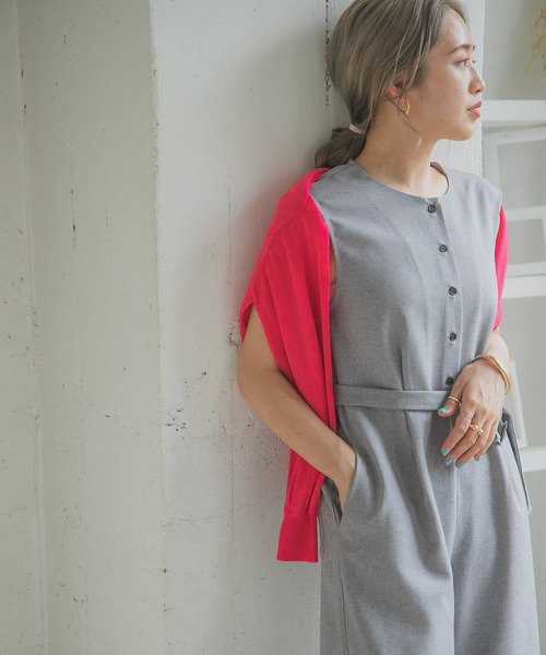 ITEMS URBANRESEARCH（アイテムズ アーバンリサーチ）の「ウエストベルトオールインワン（つなぎ/オールインワン・レディース・アイボリー/ベージュ/グレー・FREE）」の9枚目の写真