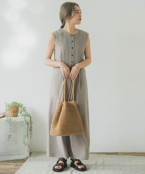 ITEMS URBANRESEARCH（アイテムズ アーバンリサーチ）の「ウエストベルトオールインワン（つなぎ/オールインワン・レディース・アイボリー/ベージュ/グレー・FREE）」の18枚目の写真