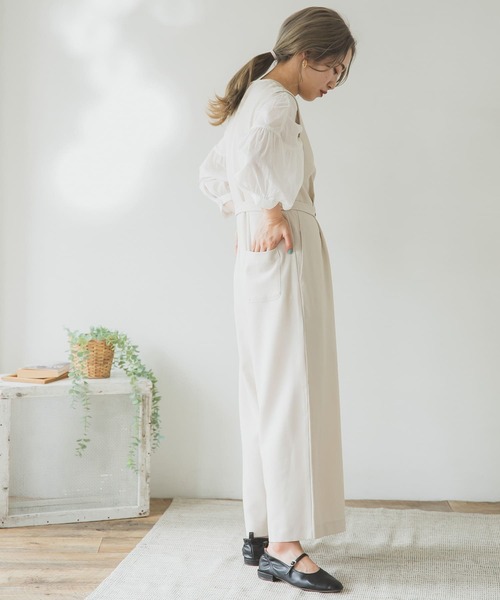 ITEMS URBANRESEARCH（アイテムズ アーバンリサーチ）の「ウエストベルトオールインワン（つなぎ/オールインワン・レディース・アイボリー/ベージュ/グレー・FREE）」の7枚目の写真