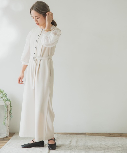 ITEMS URBANRESEARCH（アイテムズ アーバンリサーチ）の「ウエストベルトオールインワン（つなぎ/オールインワン・レディース・アイボリー/ベージュ/グレー・FREE）」の11枚目の写真