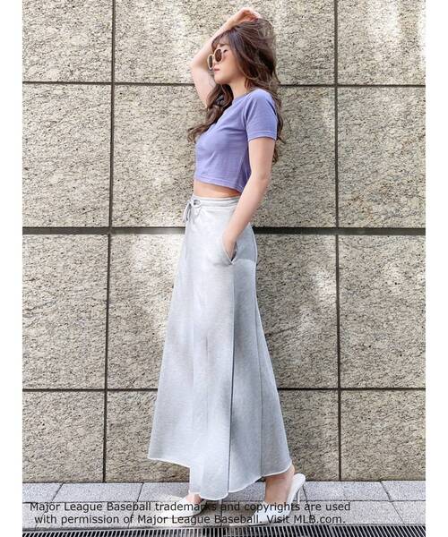 MLB（メジャーリーグベースボール）の「GYDA×MLB ショートTシャツ（Tシャツ/カットソー・レディース・チャコールグレー/オフホワイト/パープル・FREE）」の22枚目の写真