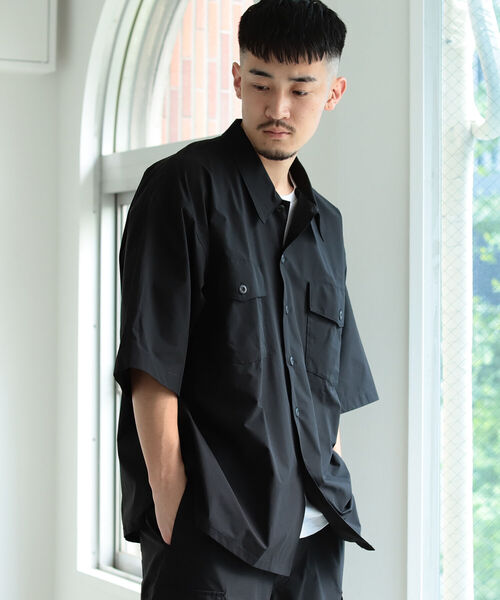 BEAMS(ビームス)の「BEAMS / ミリタリー ストレッチ リップストップ イージーシャツ(シャツ/ブラウス・メンズ・ブラック/オリーブ・MEDIUM/LARGE/SMALL/X-LARGE)」の5枚目の写真