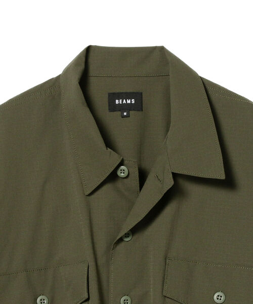 BEAMS(ビームス)の「BEAMS / ミリタリー ストレッチ リップストップ イージーシャツ(シャツ/ブラウス・メンズ・ブラック/オリーブ・MEDIUM/LARGE/SMALL/X-LARGE)」の11枚目の写真