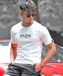 【SOMEDIFF】フラワー刺繍ロゴTシャツ 半袖Tシャツ