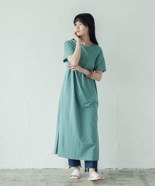 miette(ミエット)の「フレンチスリーブサイドスリットワンピース(ワンピース・レディース・ブラック/サンドベージュ/ブルーグリーン・F)」の19枚目の写真