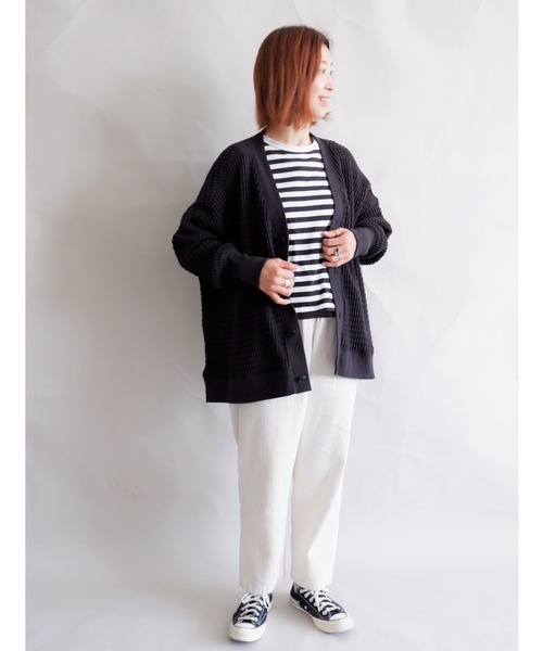 MANASTASH（マナスタッシュ）の「MANASTASH/マナスタッシュ　W's SNUGGLE SNUG THERMAL CARDIGAN　ウィメンズ　スナッグサーマルカーディガン（カーディガン/ボレロ・レディース・ナチュラル/ブラック/モカ・MEDIUM）」の11枚目の写真