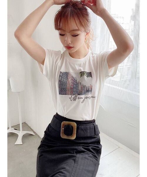 RESEXXY（リゼクシー）の「グラフィックTee（Tシャツ/カットソー・レディース・モカ/ブラック/ホワイト・FREE）」の6枚目の写真