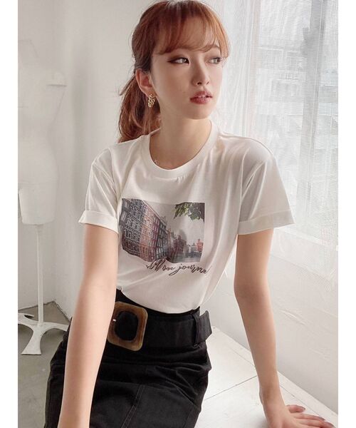 RESEXXY（リゼクシー）の「グラフィックTee（Tシャツ/カットソー・レディース・モカ/ブラック/ホワイト・FREE）」の7枚目の写真