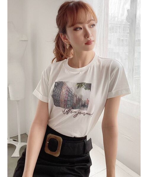 RESEXXY（リゼクシー）の「グラフィックTee（Tシャツ/カットソー・レディース・モカ/ブラック/ホワイト・FREE）」の8枚目の写真