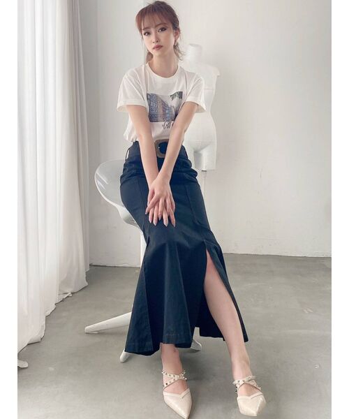 RESEXXY（リゼクシー）の「グラフィックTee（Tシャツ/カットソー・レディース・モカ/ブラック/ホワイト・FREE）」の9枚目の写真