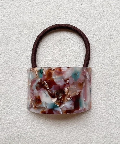 べっ甲柄 手作り 押し花×べっ甲ヘアゴム ヘアゴム konaco*baby