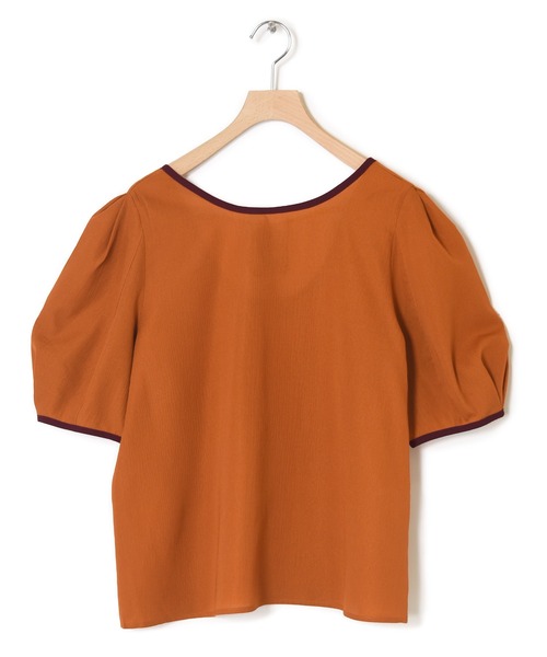 w closet（ダブルクローゼット）の「配色パイピングブラウス（シャツ/ブラウス・レディース・ブラック/オレンジ/アイボリー/スモーキーグリーン系・FREE）」の12枚目の写真