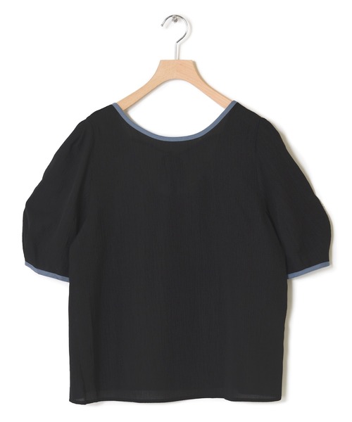 w closet（ダブルクローゼット）の「配色パイピングブラウス（シャツ/ブラウス・レディース・ブラック/オレンジ/アイボリー/スモーキーグリーン系・FREE）」の13枚目の写真