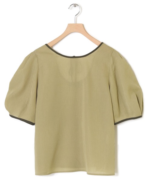 w closet（ダブルクローゼット）の「配色パイピングブラウス（シャツ/ブラウス・レディース・ブラック/オレンジ/アイボリー/スモーキーグリーン系・FREE）」の11枚目の写真