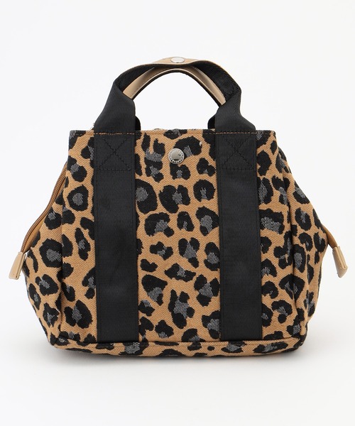 SAC（サック）の「口枠型ポリエステル素材プリントハンドバッグ  Happy&Sac（ハンドバッグ・レディース・ホワイト系その他/ネイビー/ワイン/レオパード・FREE）」の4枚目の写真