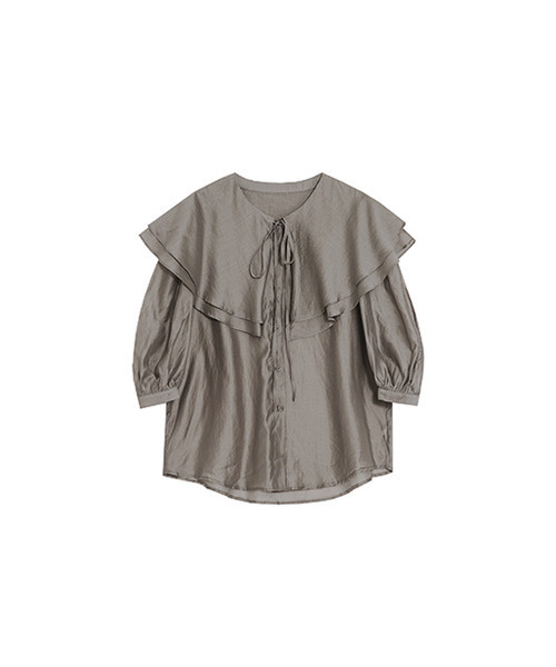 UNSPOKEN(アンスポクン)の「【UNSPOKEN】Double flare collar blouse UQ21S058(シャツ/ブラウス・レディース・ライトグレー・S/M)」の13枚目の写真