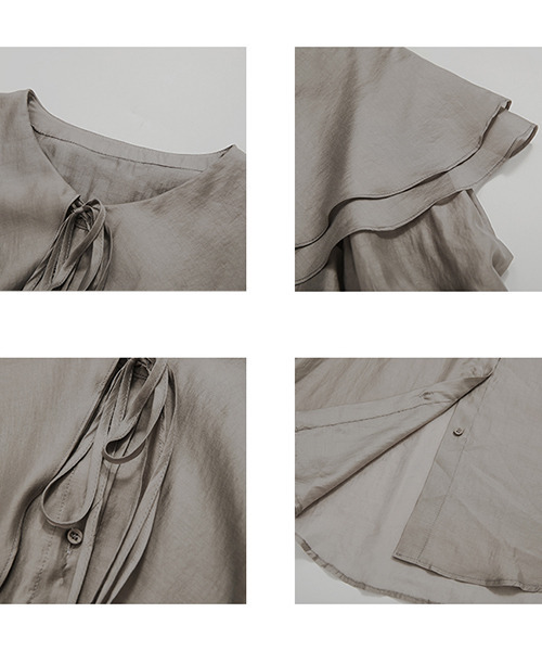 UNSPOKEN(アンスポクン)の「【UNSPOKEN】Double flare collar blouse UQ21S058(シャツ/ブラウス・レディース・ライトグレー・S/M)」の15枚目の写真
