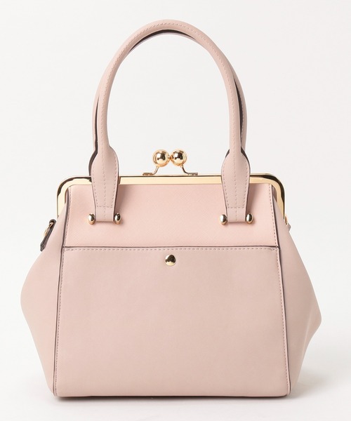 LITTLE ACCESSORIES（リトルアクセサリーズ）の「上品な配色のがま口トートバッグ（トートバッグ・レディース・ブラック/グレイッシュベージュ/ピンク・フリー）」の6枚目の写真