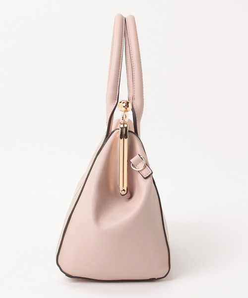 LITTLE ACCESSORIES（リトルアクセサリーズ）の「上品な配色のがま口トートバッグ（トートバッグ・レディース・ブラック/グレイッシュベージュ/ピンク・フリー）」の7枚目の写真