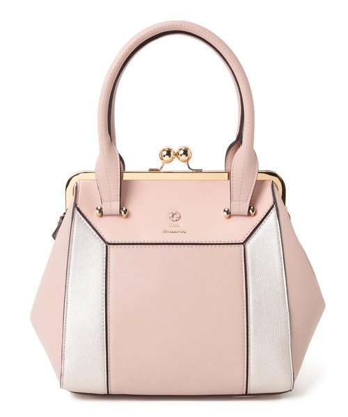 LITTLE ACCESSORIES（リトルアクセサリーズ）の「上品な配色のがま口トートバッグ（トートバッグ・レディース・ブラック/グレイッシュベージュ/ピンク・フリー）」の10枚目の写真