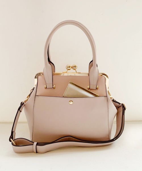 LITTLE ACCESSORIES（リトルアクセサリーズ）の「上品な配色のがま口トートバッグ（トートバッグ・レディース・ブラック/グレイッシュベージュ/ピンク・フリー）」の13枚目の写真