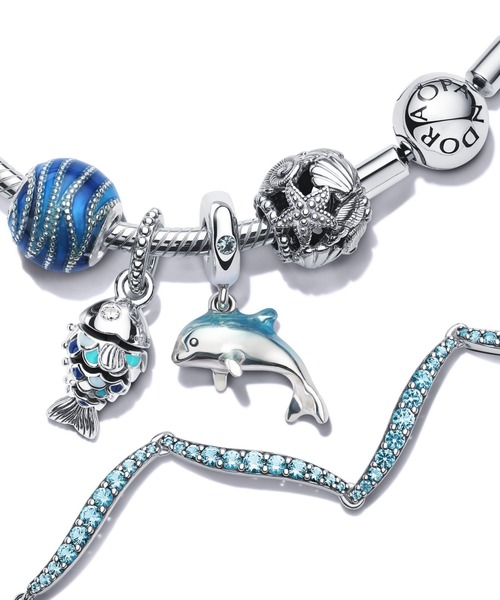 PANDORA（パンドラ）の「ブルー ウェービー スライダー ブレスレット