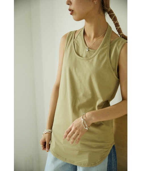 セール Layerd Tank Top レイヤードタンクトップ タンクトップ Black By Moussy ブラックバイマウジー のファッション通販 Zozotown