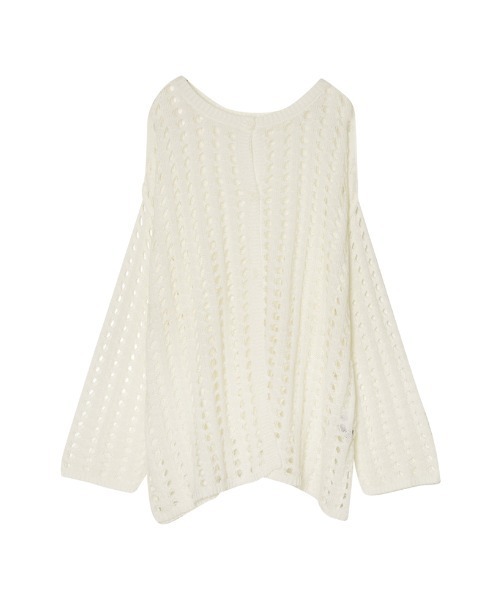 Re:EDIT（リエディ）の「2WAYメッシュ編みニットカーディガン（カーディガン/ボレロ・レディース・ブラック/オフホワイト/オレンジ・MEDIUM）」の14枚目の写真