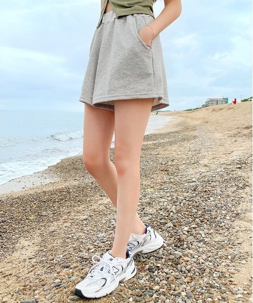 chuu（チュー）の「CHUU トレーニングショートパンツ（スウェットパンツ・レディース・ホワイト/グレー/ブラウン/カーキ/ブルー/パープル・FREE）」の8枚目の写真