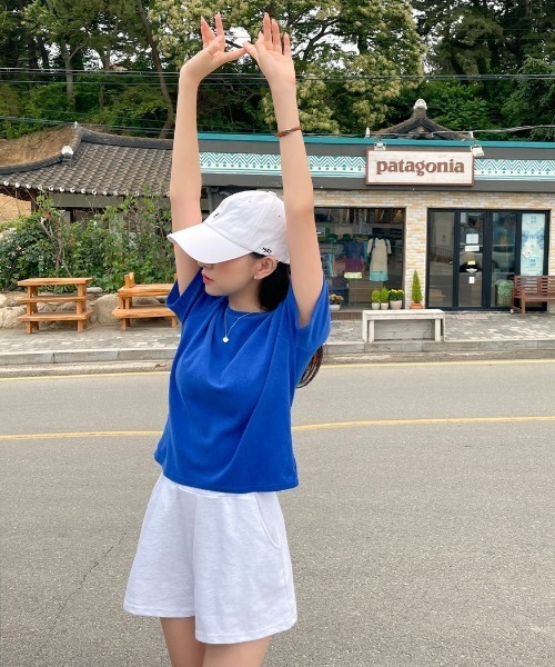 chuu（チュー）の「CHUU トレーニングショートパンツ（スウェットパンツ・レディース・ホワイト/グレー/ブラウン/カーキ/ブルー/パープル・FREE）」の9枚目の写真