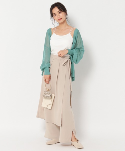 mysty woman（ミスティウーマン）の「ストレートラップパンツ 218897（スラックス・レディース・ブラウン/アイボリー/チャコール・FREE）」の10枚目の写真