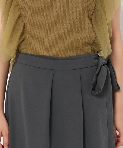 mysty woman（ミスティウーマン）の「ストレートラップパンツ 218897（スラックス・レディース・ブラウン/アイボリー/チャコール・FREE）」の14枚目の写真