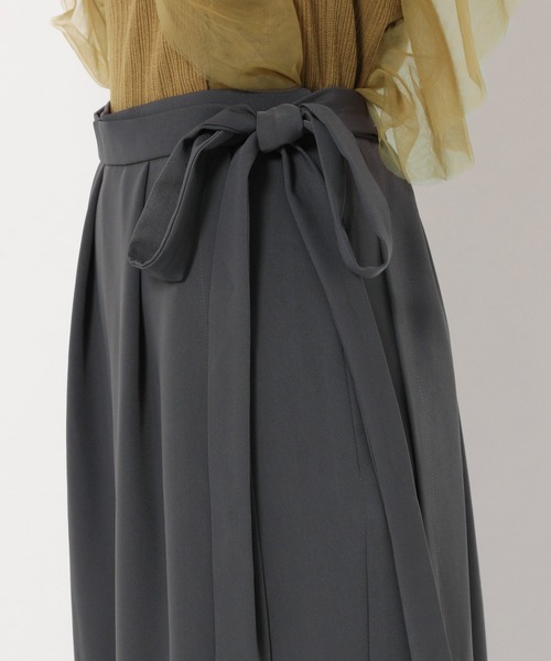 mysty woman（ミスティウーマン）の「ストレートラップパンツ 218897（スラックス・レディース・ブラウン/アイボリー/チャコール・FREE）」の8枚目の写真