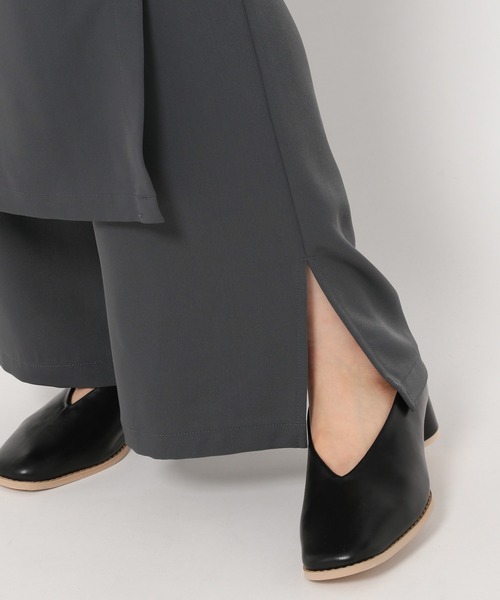 mysty woman（ミスティウーマン）の「ストレートラップパンツ 218897（スラックス・レディース・ブラウン/アイボリー/チャコール・FREE）」の9枚目の写真