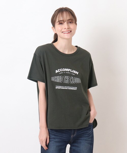 Cutie Blonde（キューティーブロンド）の「◆【S-L/抗菌防臭/吸湿冷感】ロゴTシャツ（Tシャツ/カットソー・レディース・チャコールグレー/レンガ/オフホワイト・03/02/01）」の2枚目の写真