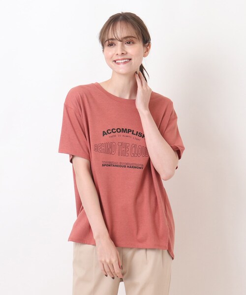 Cutie Blonde（キューティーブロンド）の「◆【S-L/抗菌防臭/吸湿冷感】ロゴTシャツ（Tシャツ/カットソー・レディース・チャコールグレー/レンガ/オフホワイト・03/02/01）」の3枚目の写真