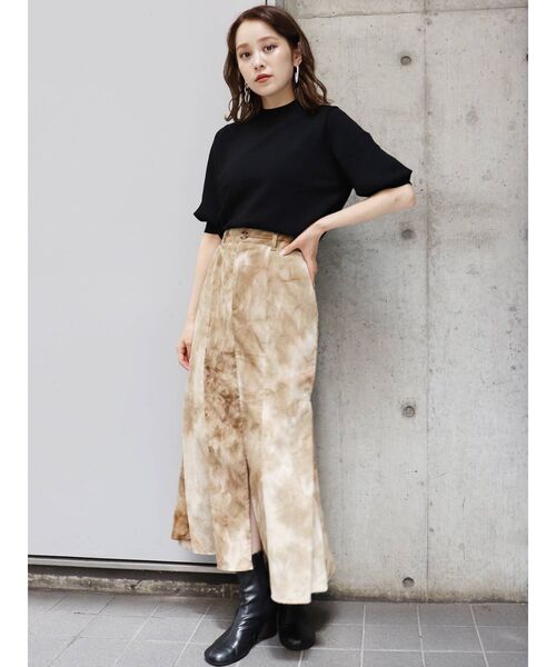 MURUA（ムルーア）の「ハーフスリーブニットトップス（ニット/セーター・レディース・ブラック/グリーン/アイボリー/モカ・FREE）」の7枚目の写真