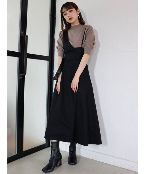 MURUA（ムルーア）の「ハーフスリーブニットトップス（ニット/セーター・レディース・ブラック/グリーン/アイボリー/モカ・FREE）」の12枚目の写真