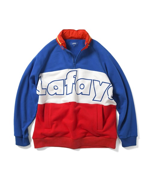 Lafayette（ラファイエット）の「LFYT ラファイエット [Lafayette] - アウトライン ロゴ クラシック ハーフジップ アノラック スウェット スウェットシャツ [OUTLINE Lafayette LOGO CLASSIC SWEAT ANORAK]（スウェット・メンズ・ブラック/レッド/グリーン・L/XL/XXL/M/S）」の3枚目の写真