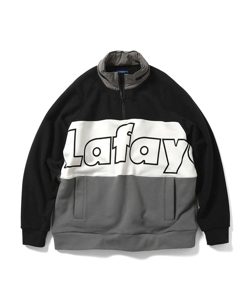 Lafayette（ラファイエット）の「LFYT ラファイエット [Lafayette] - アウトライン ロゴ クラシック ハーフジップ アノラック スウェット スウェットシャツ [OUTLINE Lafayette LOGO CLASSIC SWEAT ANORAK]（スウェット・メンズ・ブラック/レッド/グリーン・L/XL/XXL/M/S）」の4枚目の写真