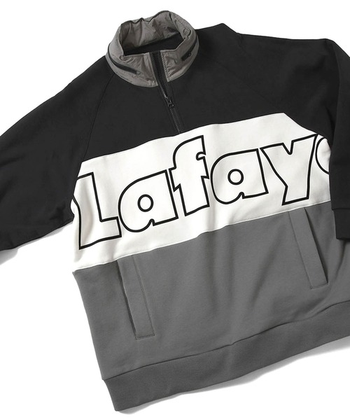 Lafayette（ラファイエット）の「LFYT ラファイエット [Lafayette] - アウトライン ロゴ クラシック ハーフジップ アノラック スウェット スウェットシャツ [OUTLINE Lafayette LOGO CLASSIC SWEAT ANORAK]（スウェット・メンズ・ブラック/レッド/グリーン・L/XL/XXL/M/S）」の6枚目の写真