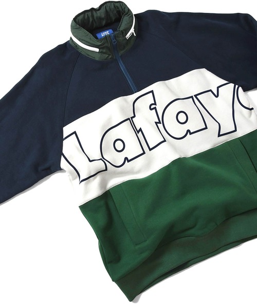 Lafayette（ラファイエット）の「LFYT ラファイエット [Lafayette] - アウトライン ロゴ クラシック ハーフジップ アノラック スウェット スウェットシャツ [OUTLINE Lafayette LOGO CLASSIC SWEAT ANORAK]（スウェット・メンズ・ブラック/レッド/グリーン・L/XL/XXL/M/S）」の13枚目の写真